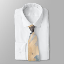 金ゴールドと青抽象芸術 ネクタイ