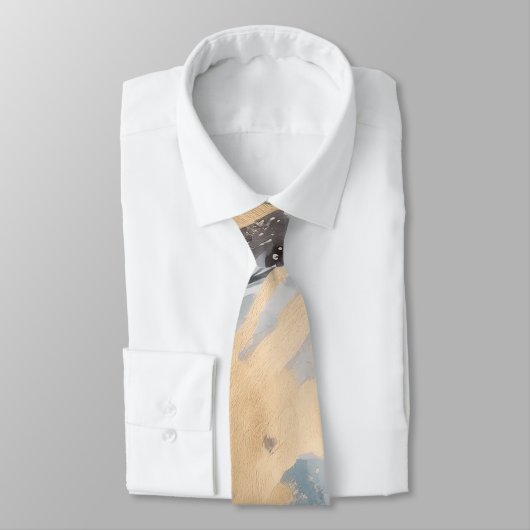 金ゴールドと青抽象芸術 ネクタイ (タイ)