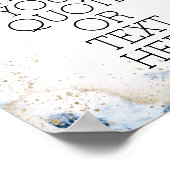 金ゴールドと青色彩の鮮やかパーソナライズされた引用文ポスター ポスター (角)