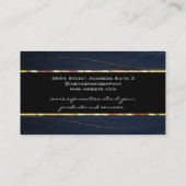 金ゴールドと青 | ラグジュアリーライン 名刺 (裏面)