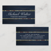 金ゴールドと青 | 贅沢 名刺 (正面/裏面)