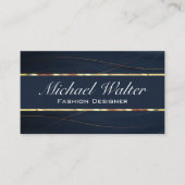 金ゴールドと青 | 贅沢 名刺 (正面)