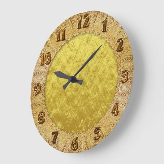 金ゴールドと黄箔めっき抽象デザイン ラージ壁時計 (傾斜)