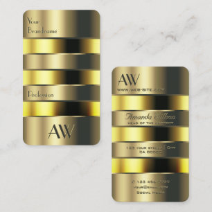 金ゴールドと黄色の光学缶フェイク版木、銅版、版画文字 名刺