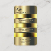 金ゴールドと黄色の光学缶フェイク版木、銅版、版画文字 名刺 (裏面)