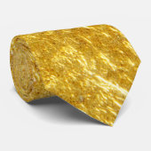 金ゴールドと黄色めっきされた大理石金ゴールド箔パターン ネクタイ (ロール)
