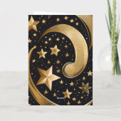 金ゴールドと黒いクリスマスの星 シーズンカード (裏面)