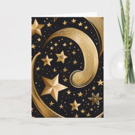 金ゴールドと黒いクリスマスの星 シーズンカード