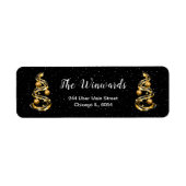 金ゴールドと黒いクリスマスの飾り ラベル (正面)