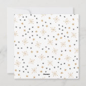 金ゴールドと黒いクリスマスツリーパーソナライズされた シーズンカード (裏面)