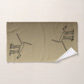 金ゴールドと黒いタオルと古代ナスカ線 バスタオルセット (ハンドタオル)