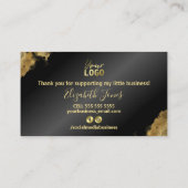 金ゴールドと黒いダマスクのご購入に感謝します 名刺 (裏面)