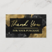 金ゴールドと黒いダマスクのご購入に感謝します 名刺 (正面)