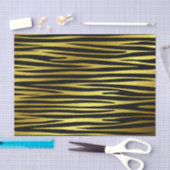 金ゴールドと黒いトラのようなパタストライプーン，動物 薄葉紙 (クラフト)