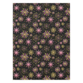 金ゴールドと黒い冬の雪片 テーブルクロス (正面)