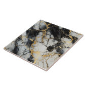 金ゴールドと黒い大理石の背景パターン タイル (側面)