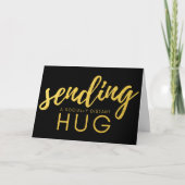 金ゴールドと黒い社会的距離のハグ カード (正面)