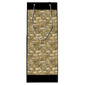 金ゴールドと黒い背の高い抱き枕ワインありがとう ワインギフトバッグ (裏面)