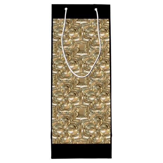 金ゴールドと黒い背の高い抱き枕ワインありがとう ワインギフトバッグ (裏面)