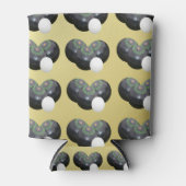 金ゴールドと黒い芝生のボウルのパターン 缶クーラー (正面)