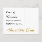 金ゴールドと黒い花とレース日付を保存V4 案内ポストカード (裏面)