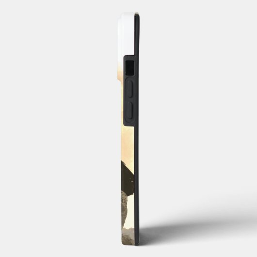 金ゴールドと黒かわいいマンガ隠しふわふわした猫 Case-Mate iPhoneケース (裏面 / 左)