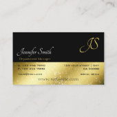 金ゴールドと黒とグリッタースターズモノグラムバイカラー 名刺 (裏面)