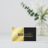 金ゴールドと黒とグリッタースターズモノグラムバイカラー 名刺 (スタンド正面)