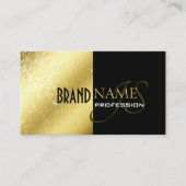 金ゴールドと黒とグリッタースターズモノグラムバイカラー 名刺 (正面)