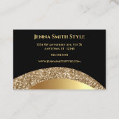 金ゴールドと黒と金ゴールドグリッター 名刺 (裏面)