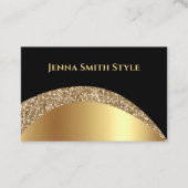金ゴールドと黒と金ゴールドグリッター 名刺 (正面)