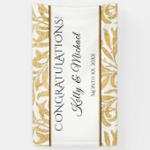 金ゴールドと黒のお祝いエレガントに 横断幕 (縦)