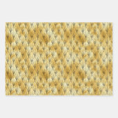 金ゴールドと黒のひし形アールデコパターン ラッピングペーパーシート (正面3)