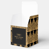 金ゴールドと黒のアールデコパターンブライダルシャワー フェイバーボックス (オープン)