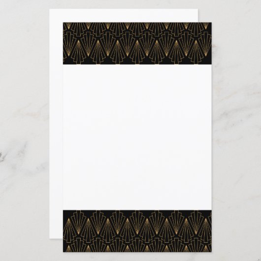 金ゴールドと黒のアールデコパターン (正面/裏面)