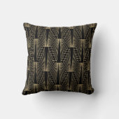 金ゴールドと黒のアールデコパターン クッション (裏面)