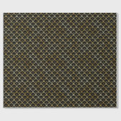 金ゴールドと黒のアールデコパターン ラッピングペーパー (フラット)