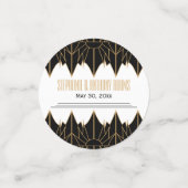 金ゴールドと黒のアールデコパタ結婚ーン コンフェッティ (スモール正面)