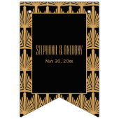 金ゴールドと黒のアールデコパタ結婚ーン バンティングフラッグ (第3の旗)