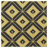 金ゴールドと黒のアールデコ生地 ファブリック (クローズアップ)