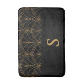 金ゴールドと黒のアールデコ バスマット (正面縦)