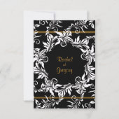 金ゴールドと黒のエレガントな結婚式の返信 招待状 (裏面)