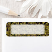 金ゴールドと黒のケルト系らせんノットのパターン ラベル (インサイチュ)