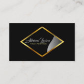 金ゴールドと黒のシャクナゲ 名刺 (正面)