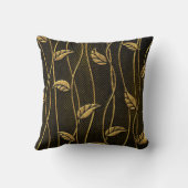 金ゴールドと黒のシームレステクスチ葉ャとレリーフ、 浮き彫り クッション (裏面)