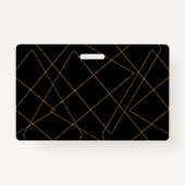 金ゴールドと黒のジモダンオメトリストロークのデザイン バッジ (正面)