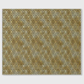 金ゴールドと黒のダイヤモンドアールデコパターン ラッピングペーパー (フラット)