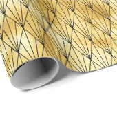 金ゴールドと黒のダイヤモンドアールデコパターン ラッピングペーパー (ロールコーナー)