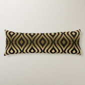 金ゴールドと黒のティアドロップジオメトリックパターン ボディピロー (正面)