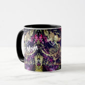 金ゴールドと黒のテクスチャーロープ マグカップ (正面左)